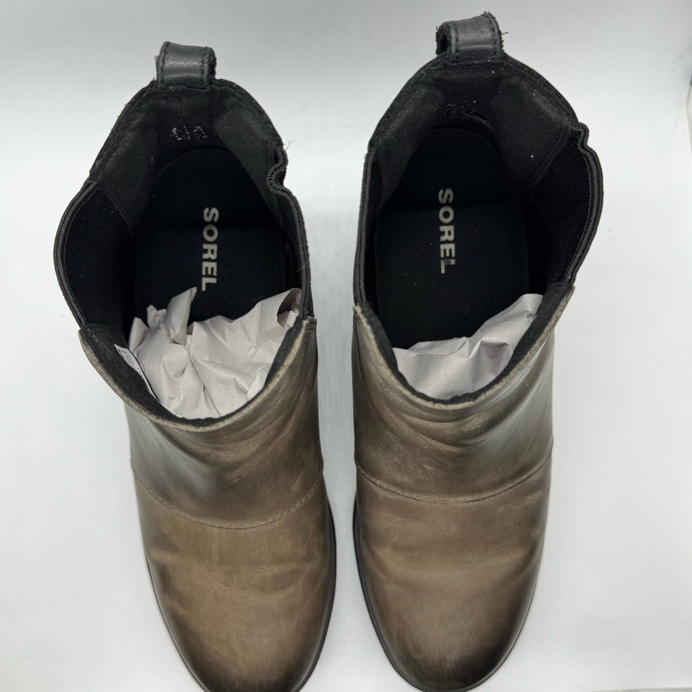 Sorel Women’s Joan of Artic Wedge II Chelsea Boots Colorblock Brown Black Sz 7.5 - Picture 6 of 10